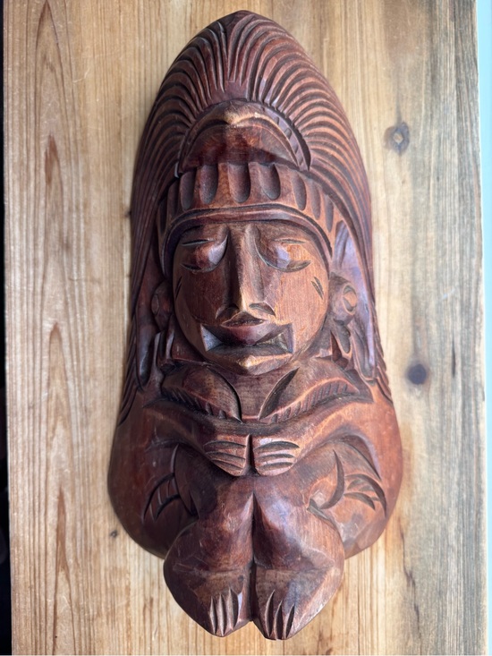 Source Unknown Other - Vintage Hand Carved Wood Tribal Figure Sculpture Tiki Polynesian Oceanic Decor